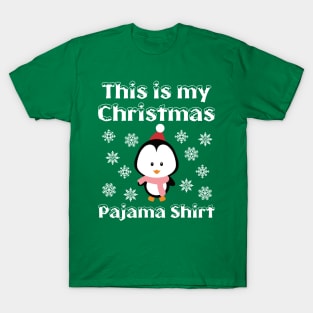 This is my Christmas pajama shirt cute penguin T-Shirt